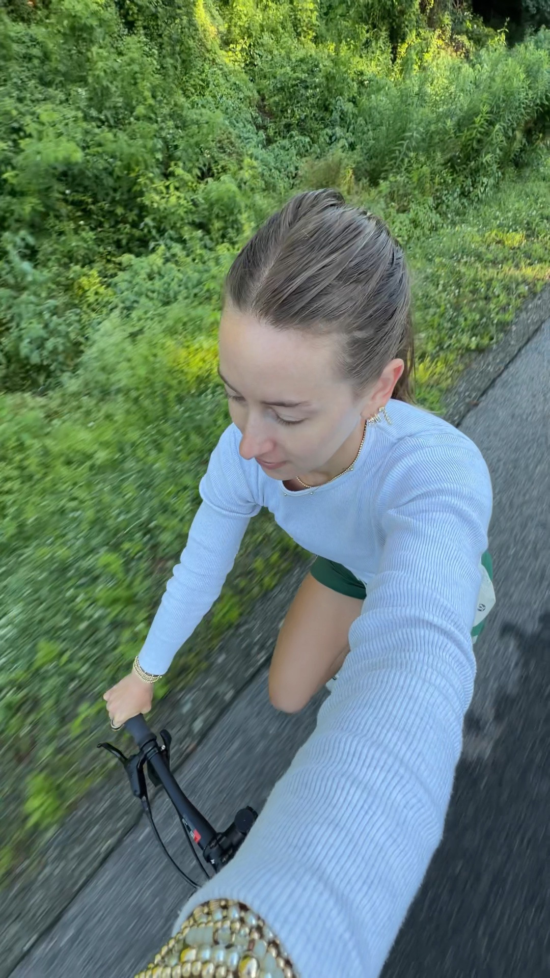 6/24/26 Morning Bike Ride Outfit of the Day

Today’s morning bike ride outfit 🤍 wearing my green Vuori biker shorts set paired with my favorite Aritzia socks, Nike sneakers, and Garmin. Comfortable, easy pieces that are perfect for morning movement, bike rides, walks, and active summer days. Everything is linked here ✨

#LTKootd #LTKfitnessgoals #LTKActive