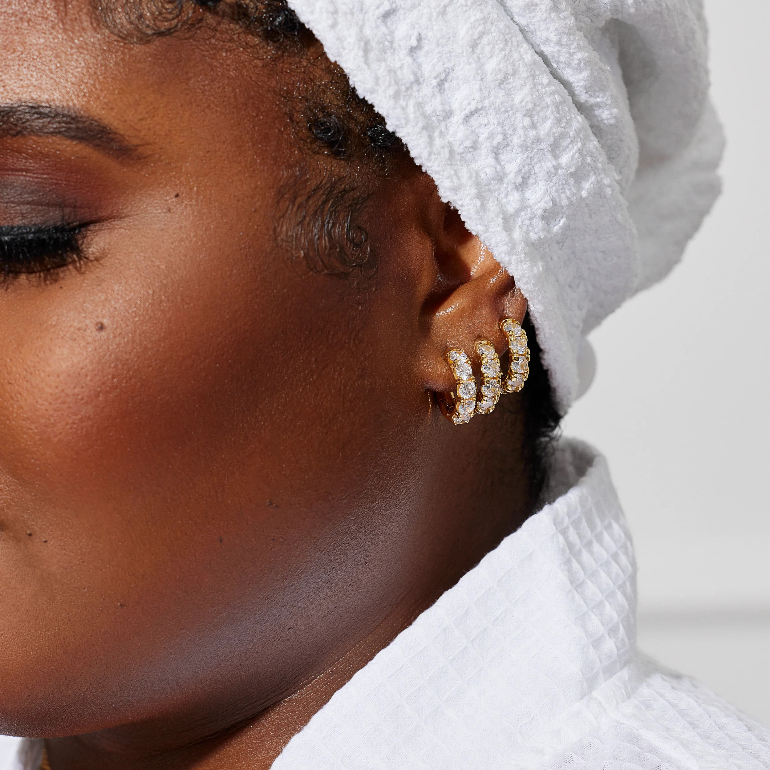 Ultimate Pavé Huggies | Garnished in Gold