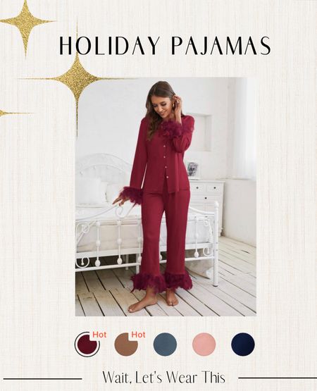 $28 holiday feather trim pajamas! 

#LTKHoliday #LTKGiftGuide #LTKSeasonal