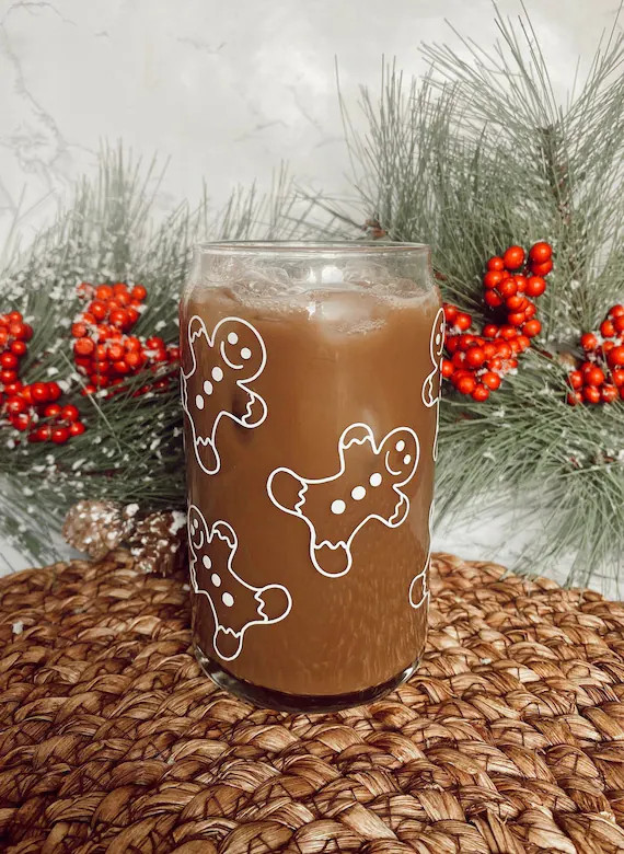 Gingerbread Men Beer Can Glass  Christmas Beer Can Glass  | Etsy | Etsy (US)