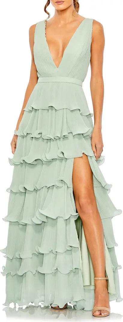 Ieena for Mac Duggal Tiered Ruffle A-Line Gown | Nordstrom | Nordstrom