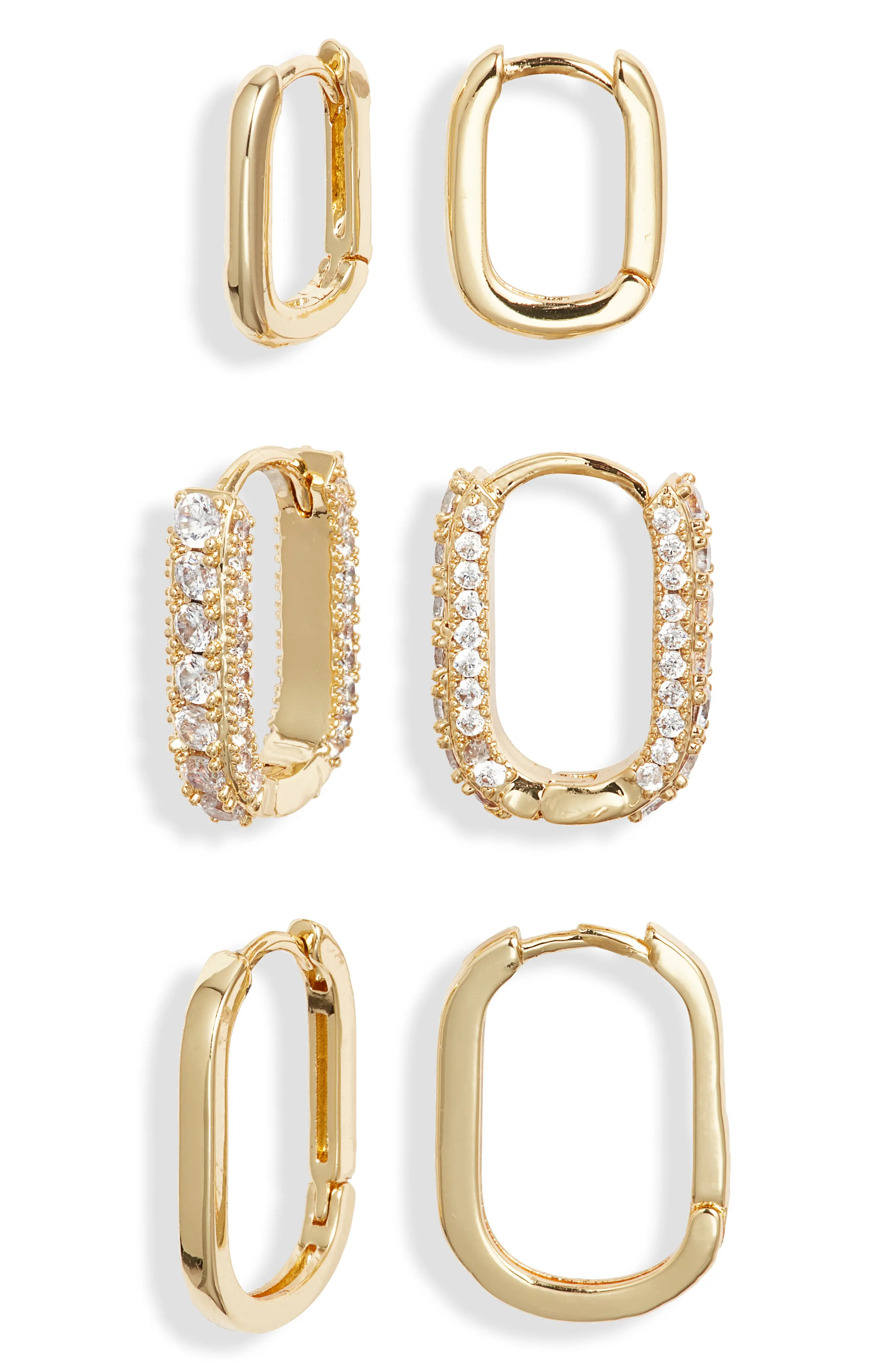 Nordstrom Demi Fine Set of 3 Oval Hoop Earrings (Women) | Nordstrom | Nordstrom