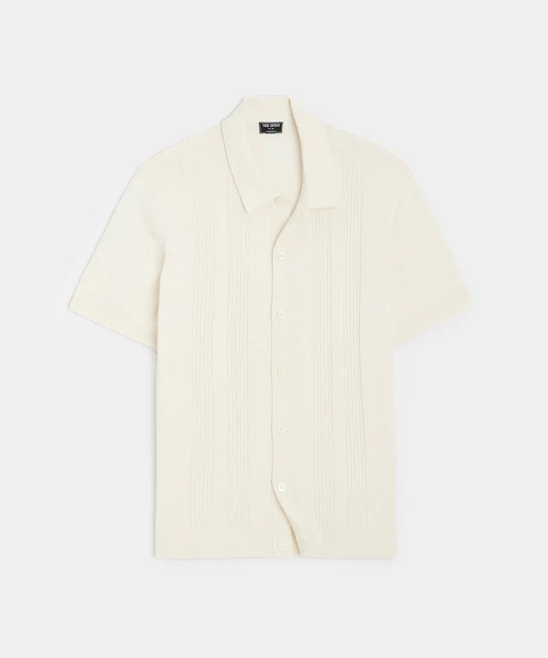 Silk-Cotton Ribbed Full-Placket Sweater Polo | Todd Snyder