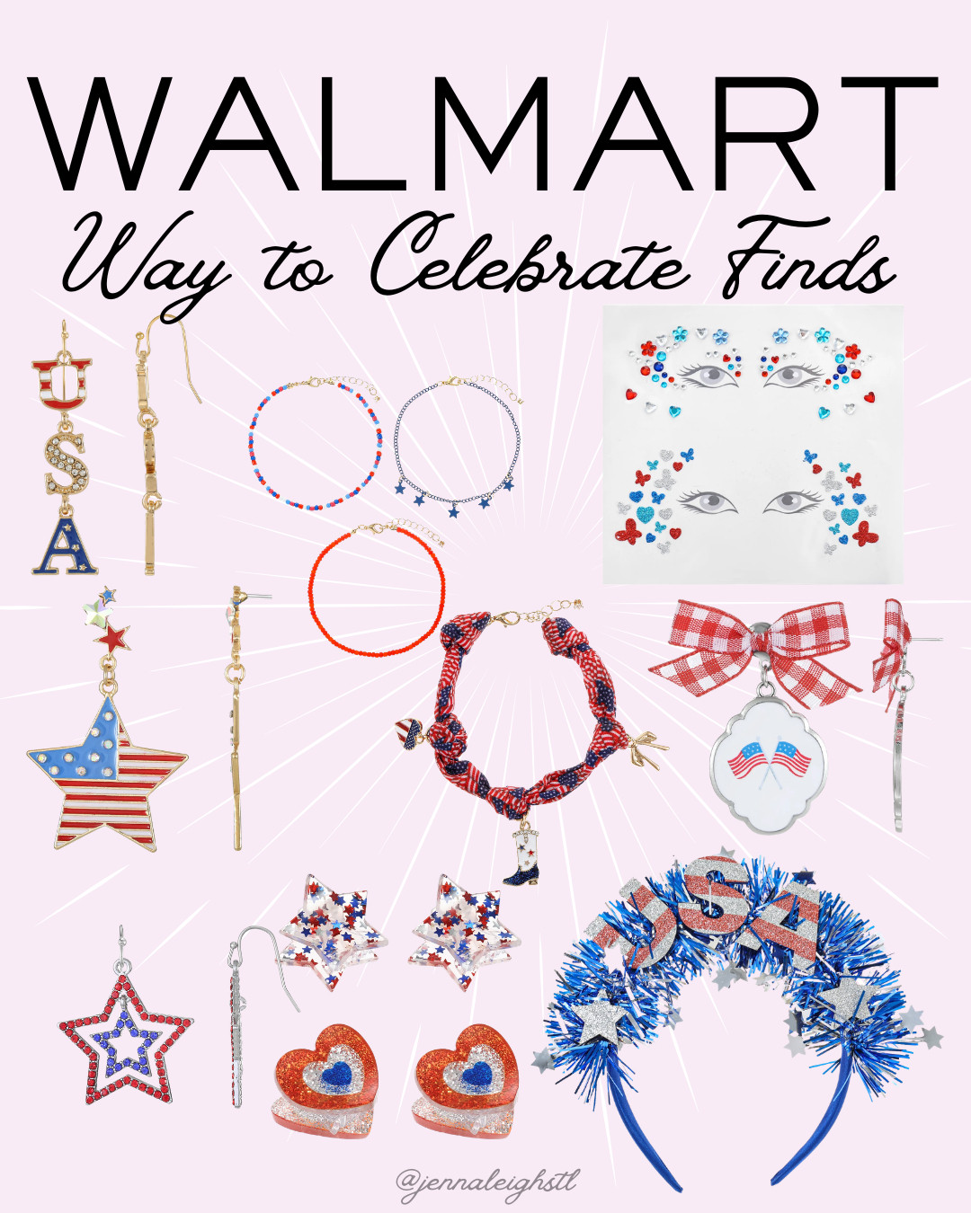 Walmart find, these Way to Celebrate red, white, and blue accessories are so fun for summer. Perfect for all your Fourth of July parties, games, and festive outfits. 

 #LTKSeasonal #LTKKids
