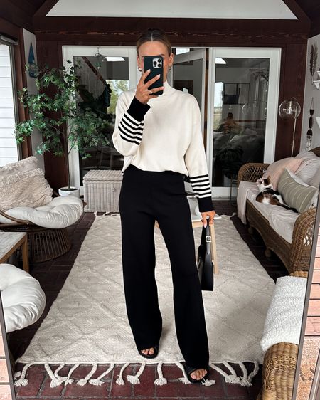 Amazon knit set size small
So chic and elevated for under $50
Pant is high waisted and it has elastic waist, mock-neck long sleeve cream sweater fits a bit slouchy 

#LTKstyletip #LTKover40 #LTKfindsunder50