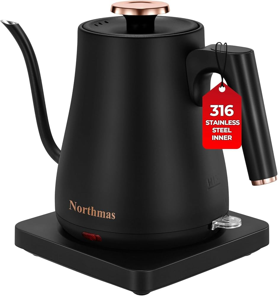 Gooseneck Electric Kettle, Northmas Electric Tea Kettle Auto Shut Off, 316 Stainless Steel Inner,... | Amazon (US)
