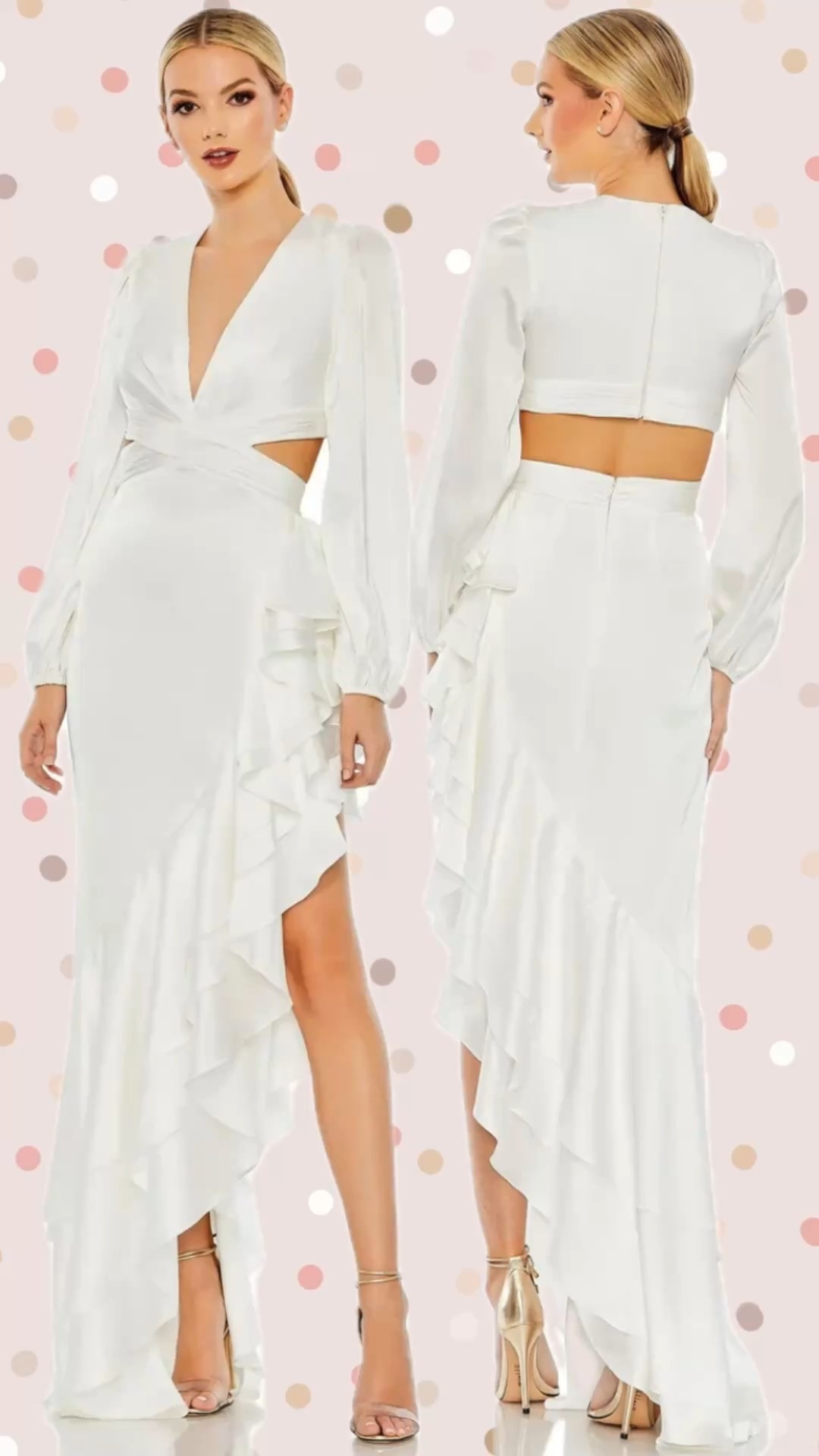 Ruffle asymmetrical white gown under $300 at Mac Duggal. Fun as a destination wedding or reception dress for the bride.

#LTKSeasonal #LTKWedding #LTKStyleTip