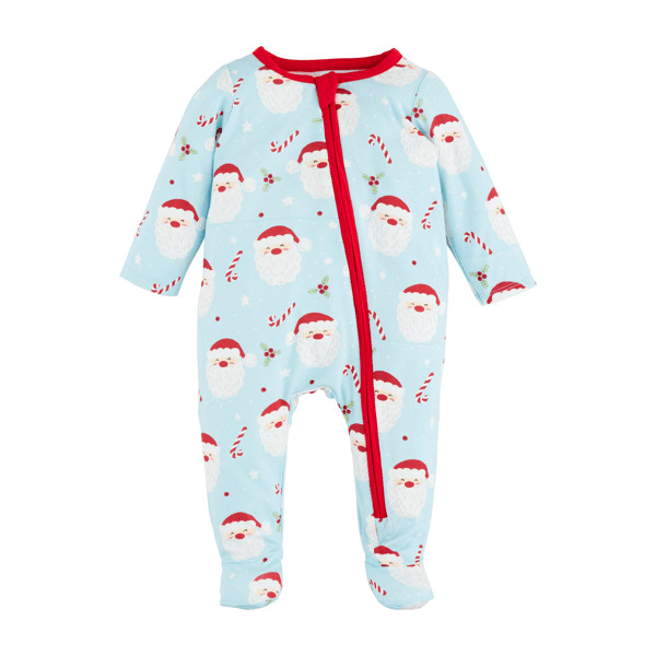 Blue santa glow baby sleeper | Mud Pie