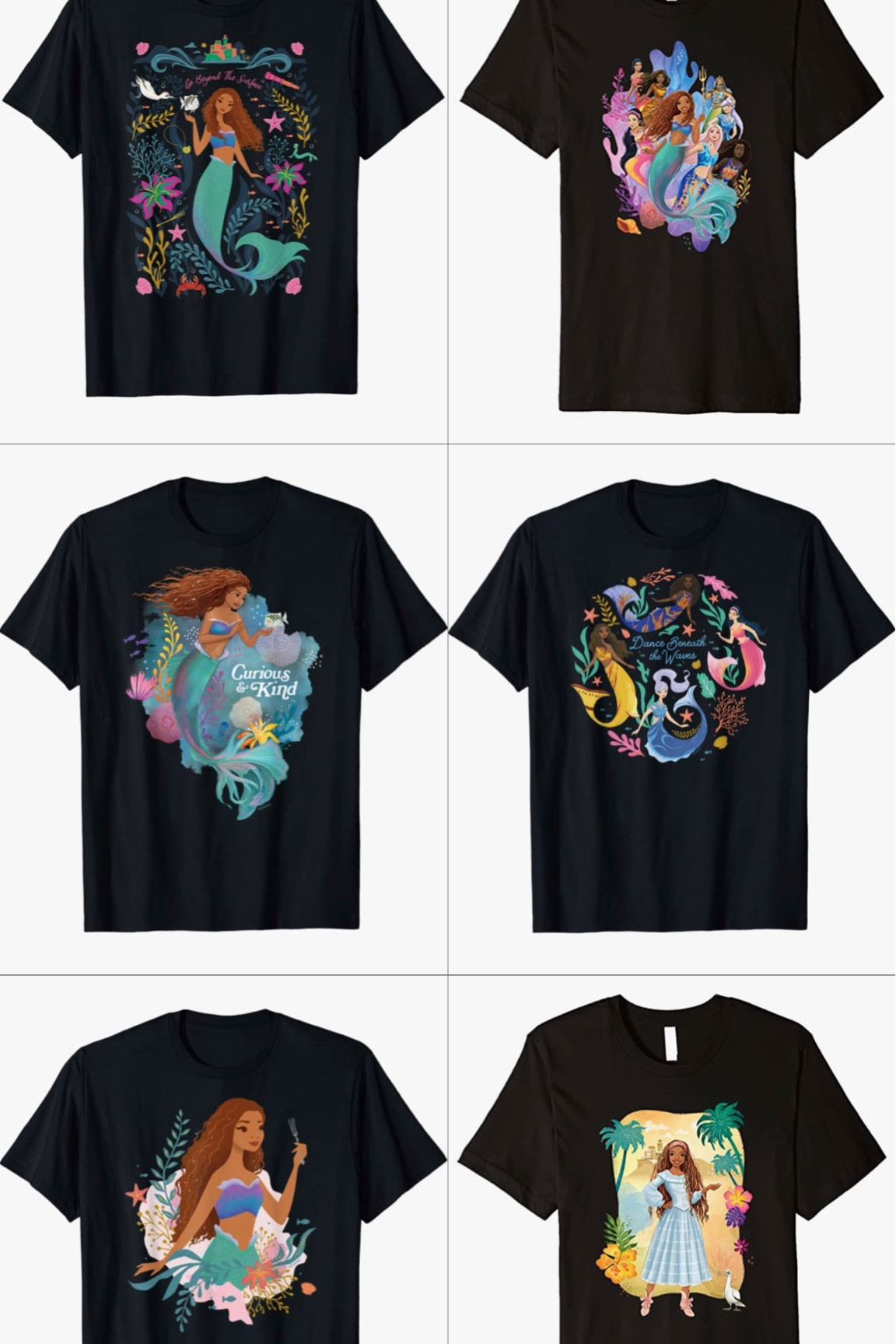 New Little Mermaid shirts available on Amazon! 🧜🏾‍♀️✨