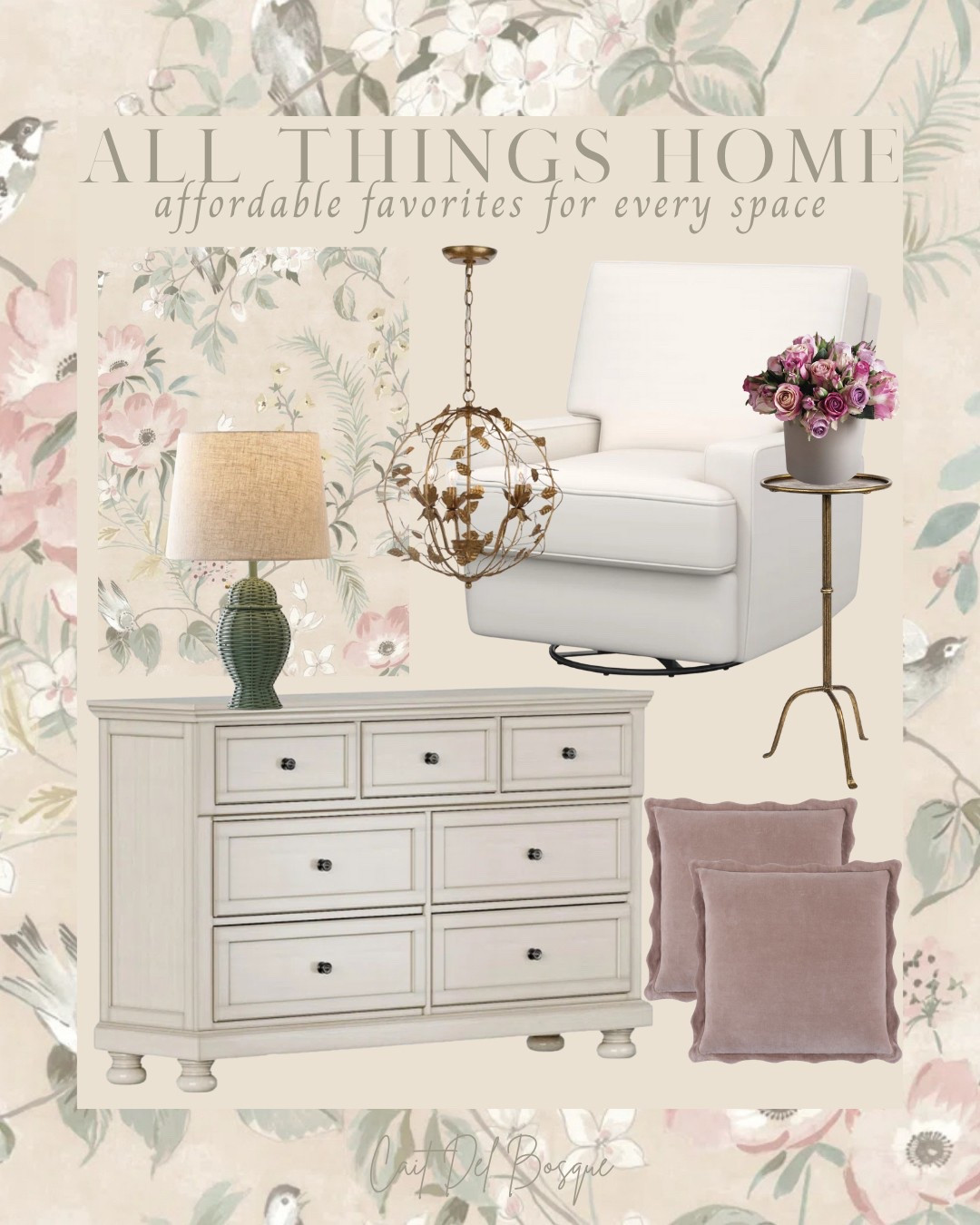 Creating the dreamiest baby girl nursery just got even sweeter thanks to the Wayfair Way Day Sale — happening now through April 28th! I curated some beautiful pieces that are perfect for designing a cozy, timeless space: a soft swivel glider for those late-night cuddles, an elegant vintage-style dresser, a floral-inspired chandelier, a textured table lamp, ruffled velvet pillows, + more! These affordable finds bring warmth + charm to any corner of your little one’s room.

baby girl nursery, baby room decor, Wayfair Way Day finds, home furnishings, baby girl room ideas, spring nursery inspo, vintage nursery decor, nursery furniture, Wayfair Way Day deals, home furnishings, baby girl room ideas, spring nursery inspiration, and nursery design ideas, girl, baby girl, nursery, nursery inspo, nursery ideas, vintage crib, metal crib, gold crib, wall art, floral wall art, flowers, floral, gold chandelier, lighting, chandelier, planter, swan, curtains, velvet curtains, blackout curtains, nursery decor, nursery dresser, nursery chair, nursery curtains, nursery girl

#LTKBaby #LTKSaleAlert #LTKHome
