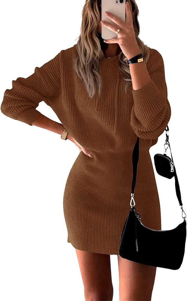 PRETTYGARDEN Women's Winter Rib Knit Pullover Sweater 2023 Fashion Fall Dresses Long Sleeve Hoode... | Amazon (US)