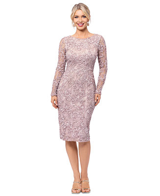 XSCAPE Petite Embellished Lace Sheath Dress - Macy's | Macy's