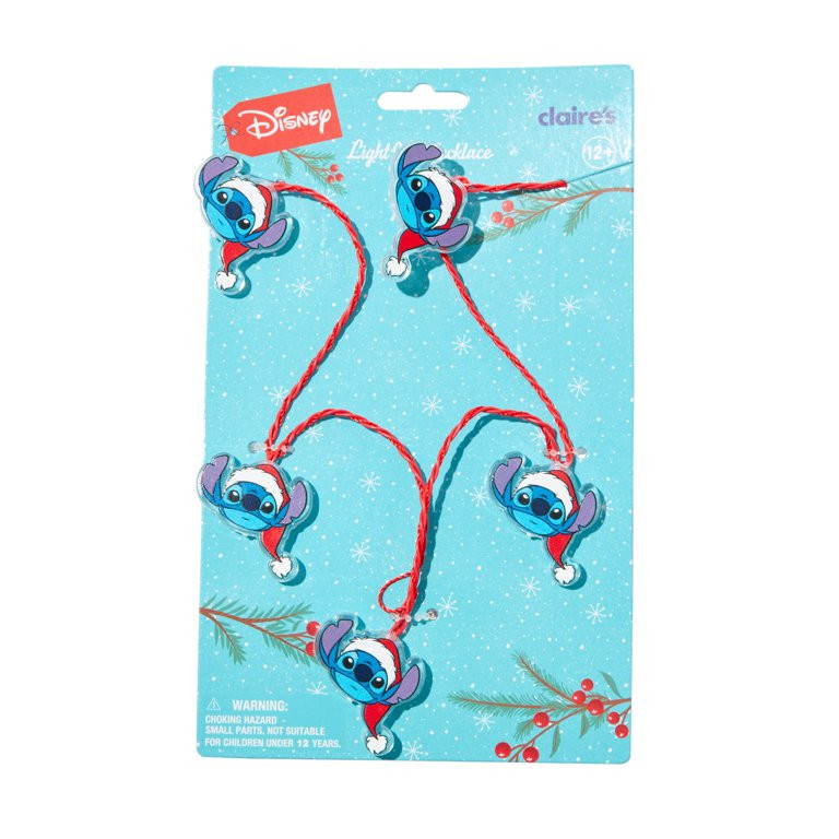 Claire's Disney's Holiday Stitch in Santa Hat Light-Up Necklace, Children's, Unisex | Walmart (US)