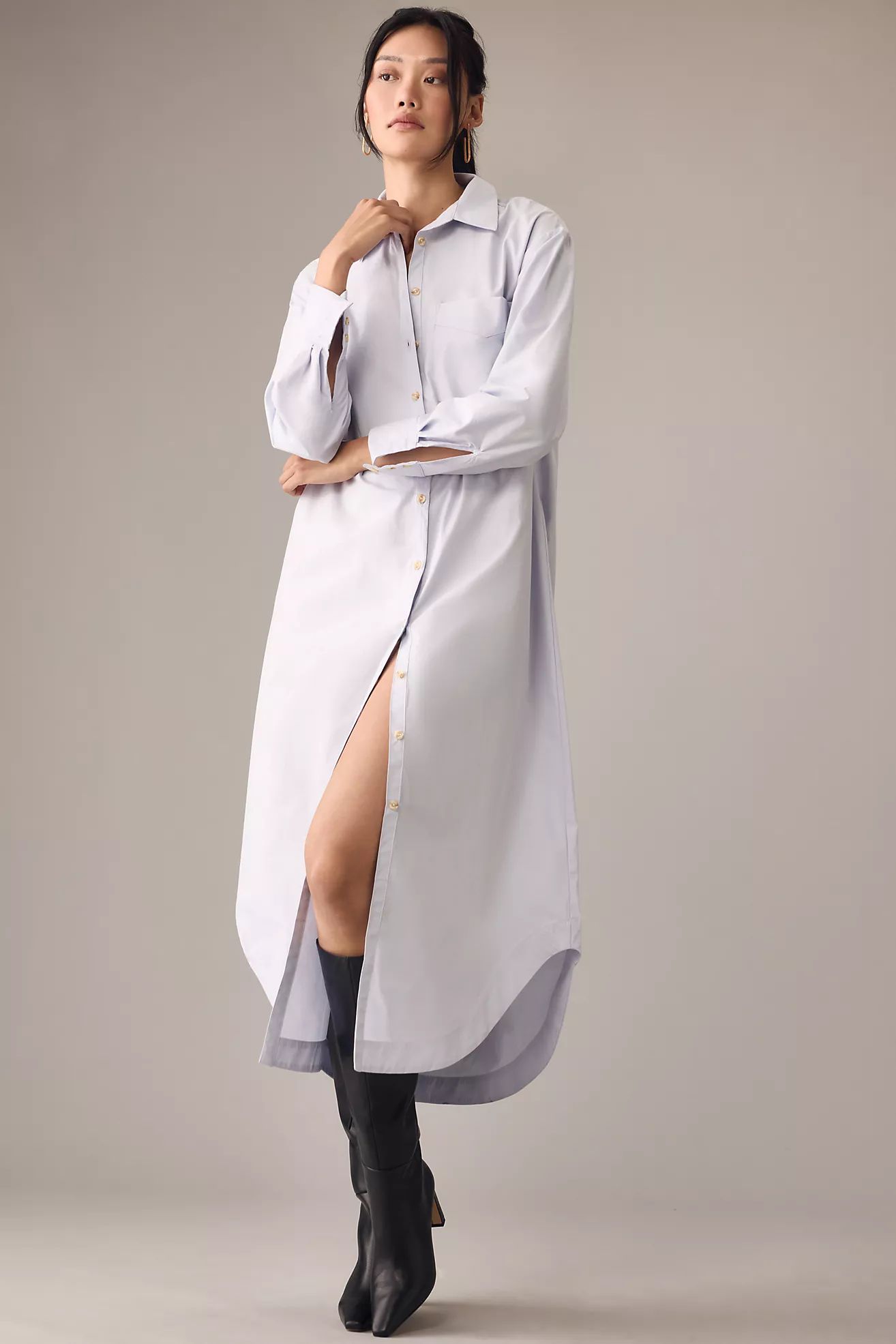 The Soren Long-Sleeve Shirt Dress by Maeve | Anthropologie (US)