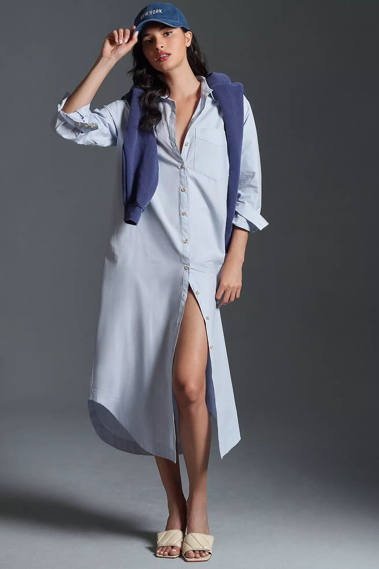 The Soren Long-Sleeve Shirt Dress by Maeve | Anthropologie (US)