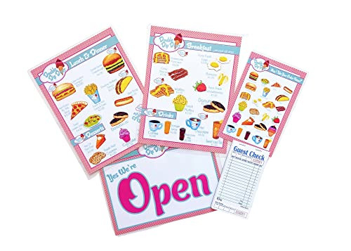 Pretend Play Restaurant Menu/Diner Set (PINK/BLUE) | Amazon (US)