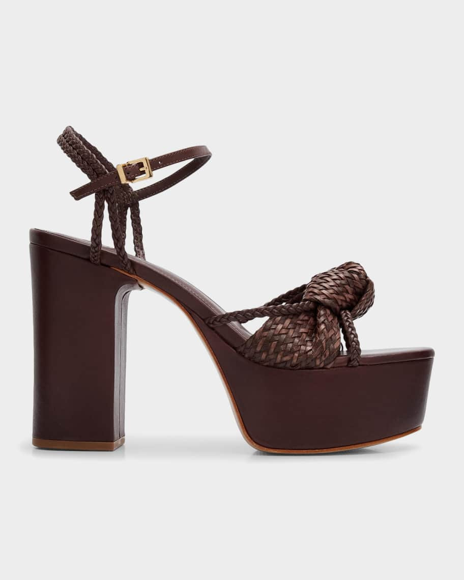 Kalina 100MM Leather Platform Sandals | Neiman Marcus