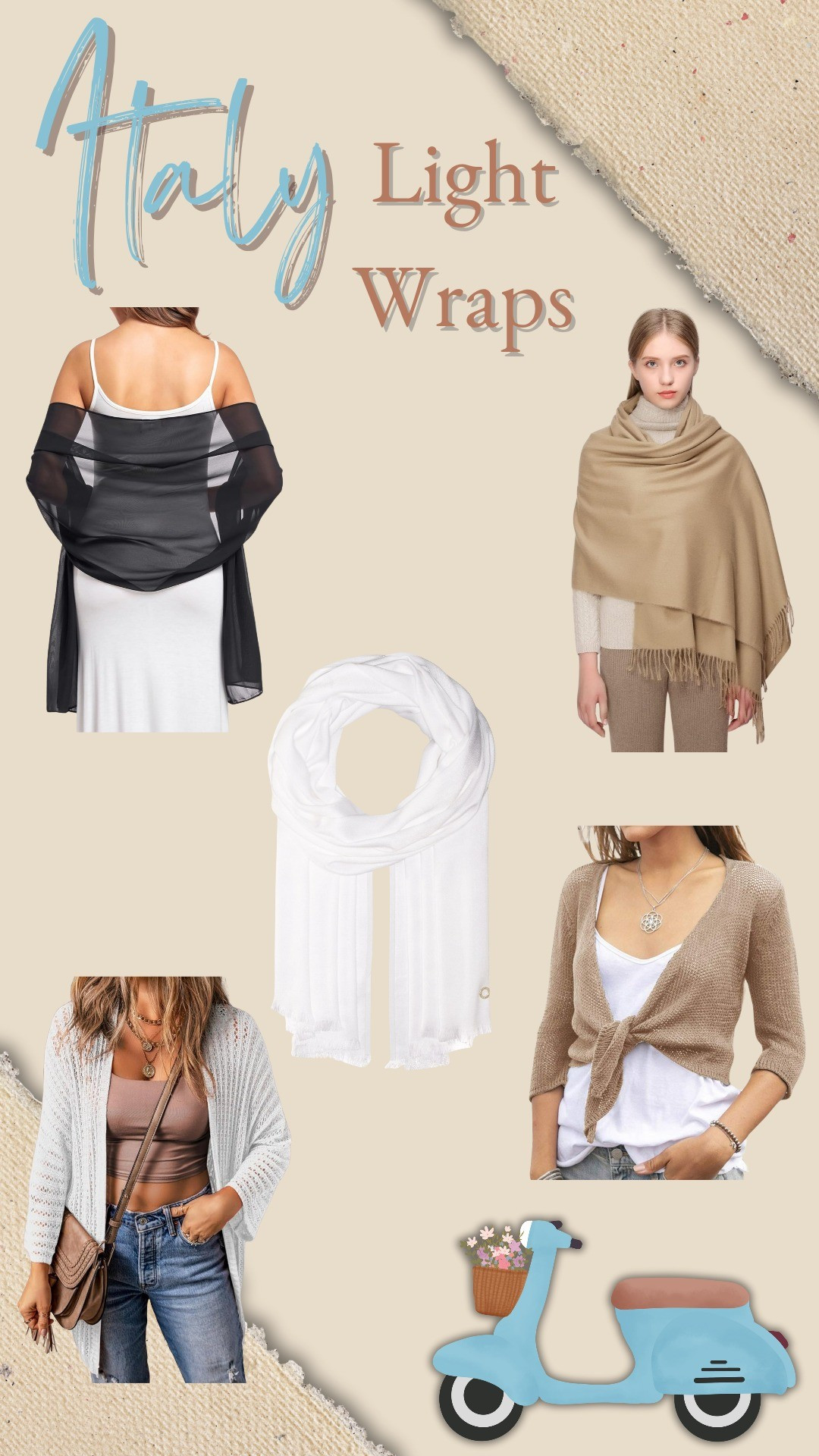 Chic Italian Elegance: Embrace timeless style with these luxurious women's wraps - perfect for strolling through Milan or sipping espresso in Rome. Elevate your fashion game with our curated collection of versatile and sophisticated wraps. These are perfect to carry around during the hotter month to cover up when visiting churches such as the Vatican.#ItalianFashion #TimelessElegance #MilanoStyle #RomeChic #LuxuryWraps #travel

#LTKtravel #LTKfindsunder100