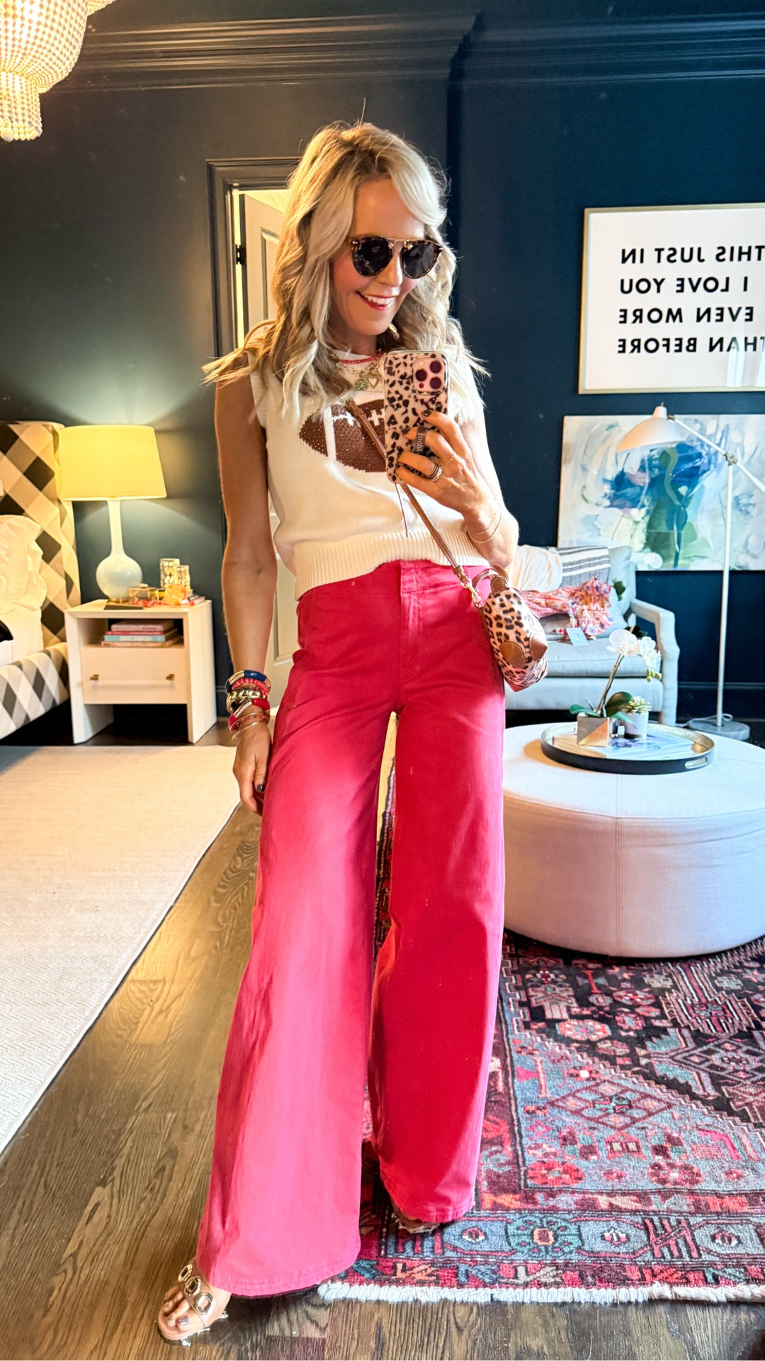 festive football attire!! size 24 in wide leg pants + size small in sweater tank! 

#LTKStyleTip #LTKSeasonal #LTKOver40