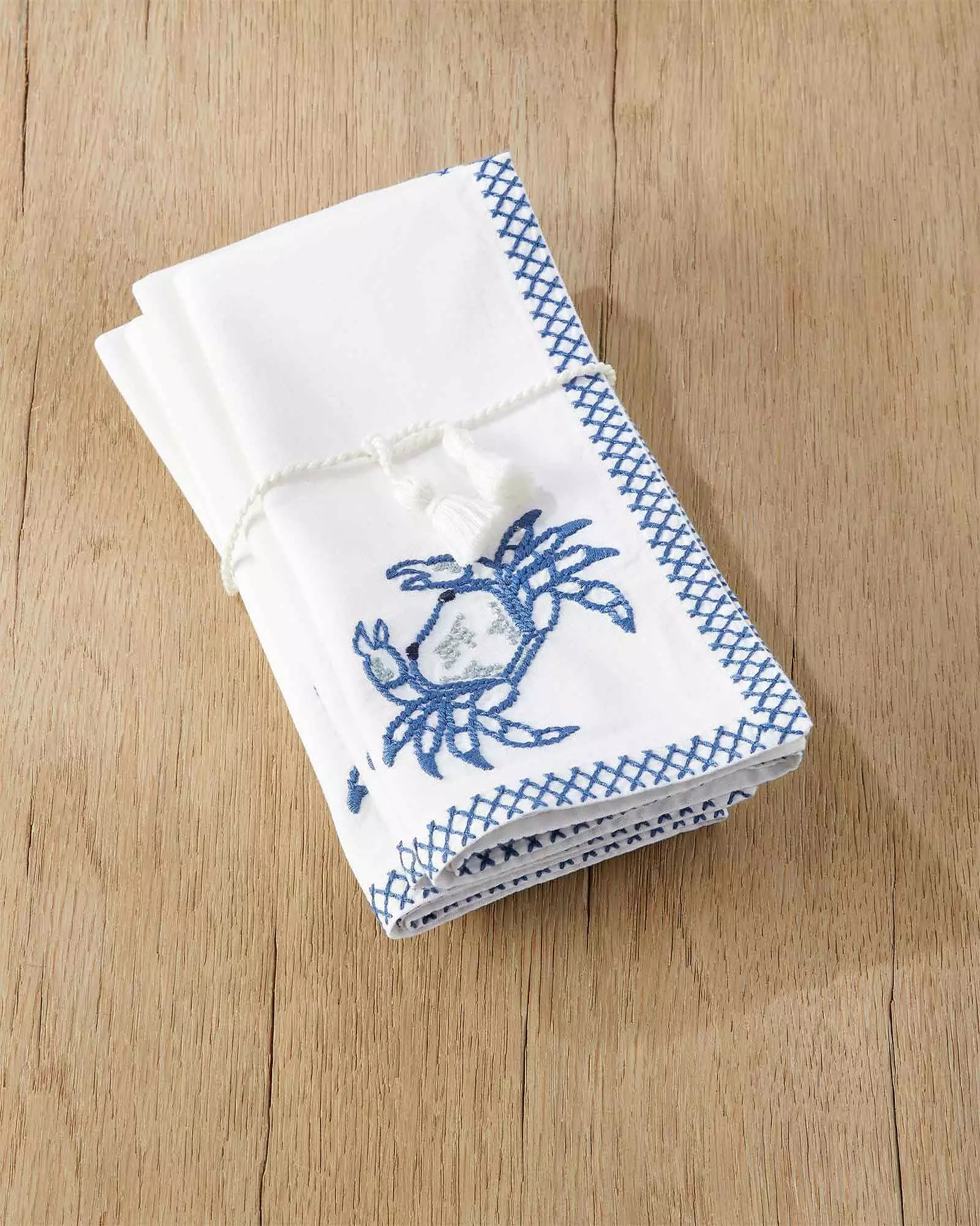 Embroidered Icon Napkins | Serena and Lily