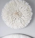 Wall Decor Juju Hat in White 31" Indoor Decoration African Wall Decor Feather Headdress Juju Headdre | Amazon (US)