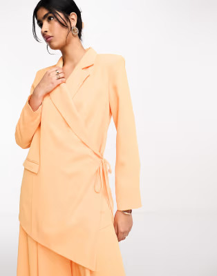 Daska wrap tie blazer co-ord in bright orange | ASOS | ASOS (Global)