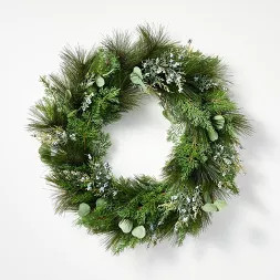 Long Needle Pine with Juniper Wreath Green - Threshold™ designed with Studio McGee | Target