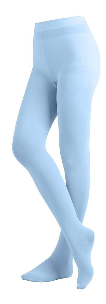 EMEM Apparel Women's Solid Colored Opaque Microfiber Footed Tights | Amazon (US)