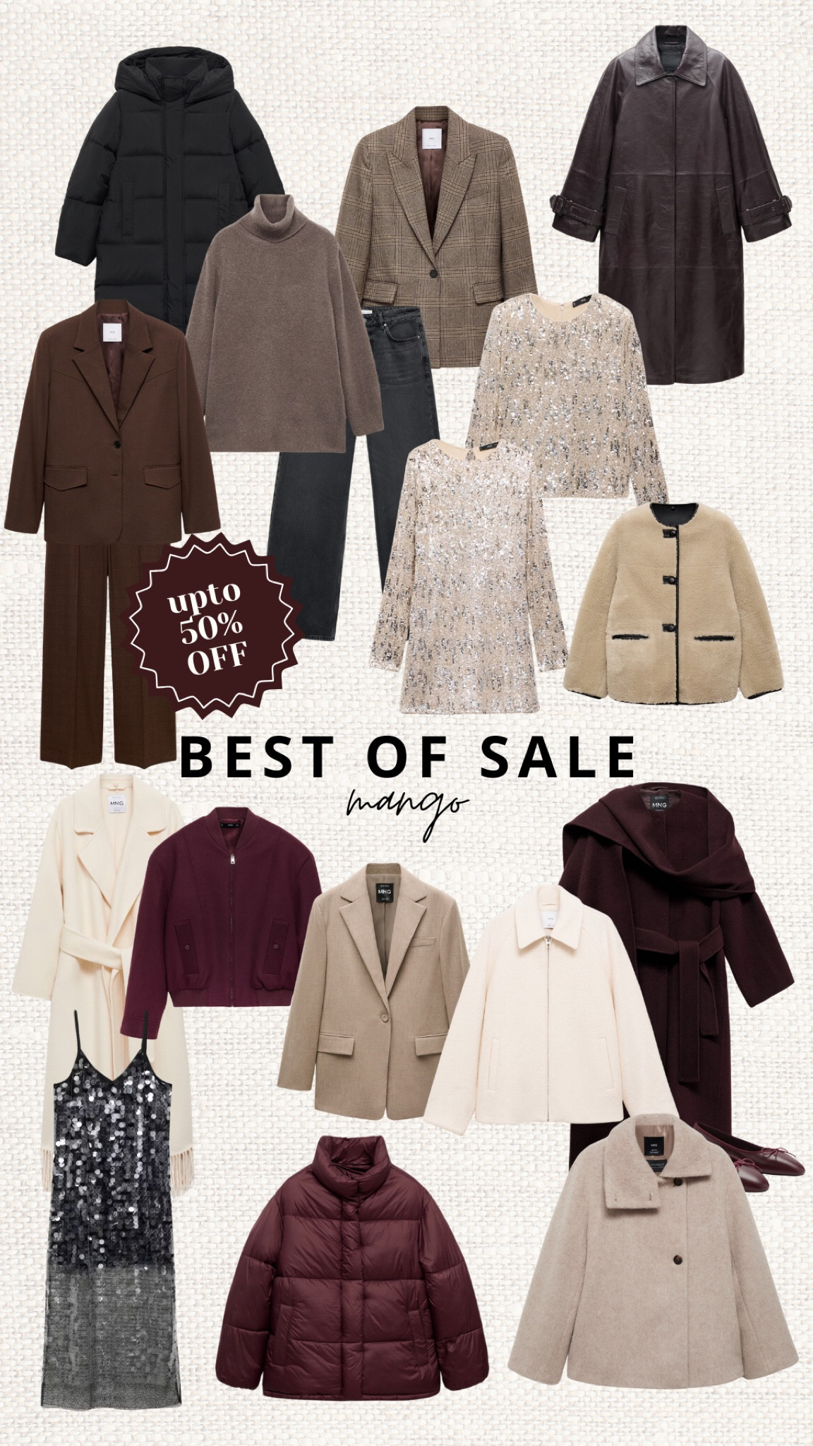 Best of Mango sale! Items are selling out quickly now 🔥 but I did my best to link items that are in stock 🫶🏼 My favorites are: black puffer coat, sequin mini dress, burgundy scarf coat and cream wool jacket. 

Cyberweek, black friday

#LTKStyleTip #LTKCyberWeek #LTKSaleAlert