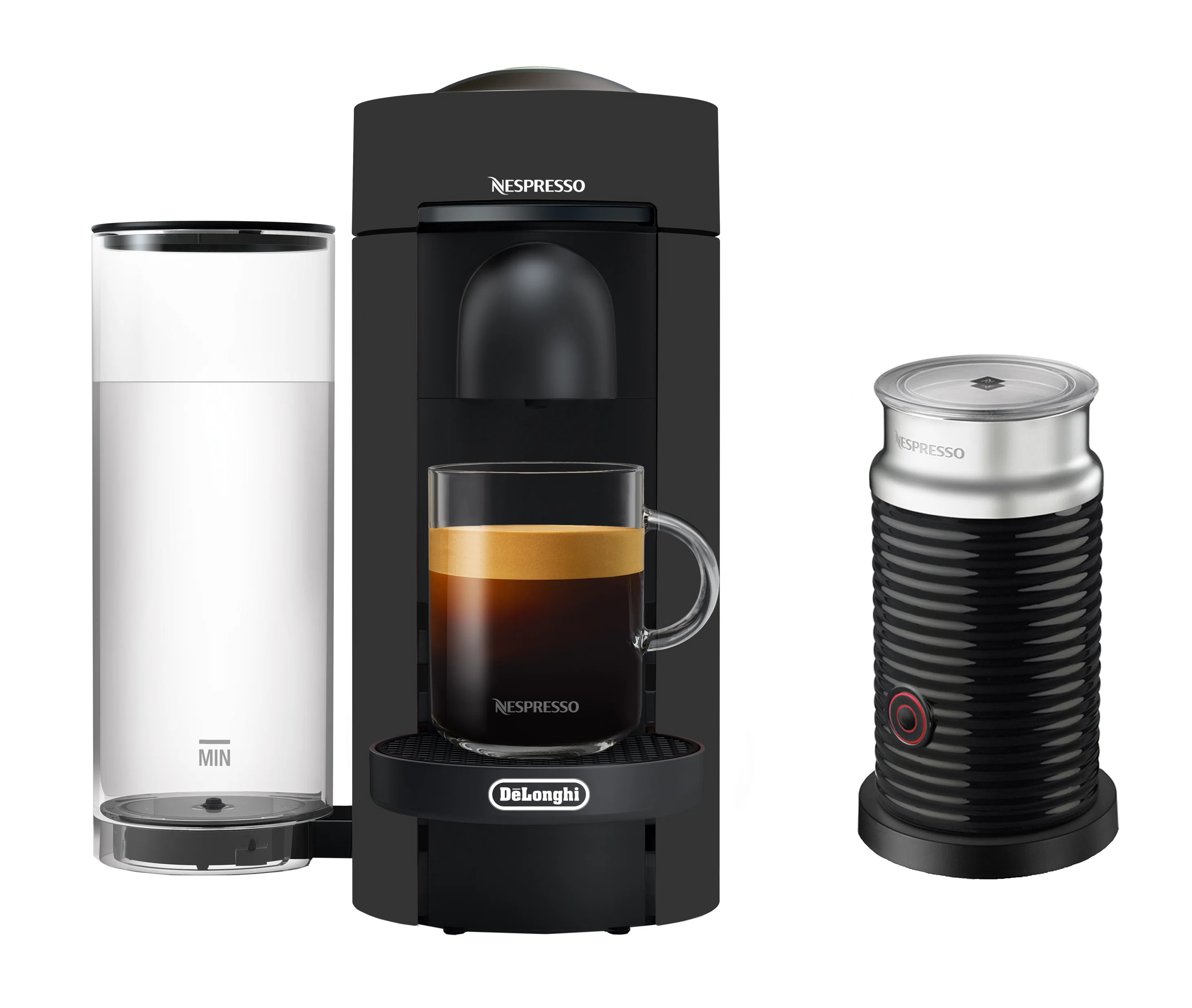Nespresso VertuoPlus Deluxe Coffee and Espresso Machine by De'Longhi with Aeroccino Milk Frother, Limited Edition Matte Black | Wayfair North America