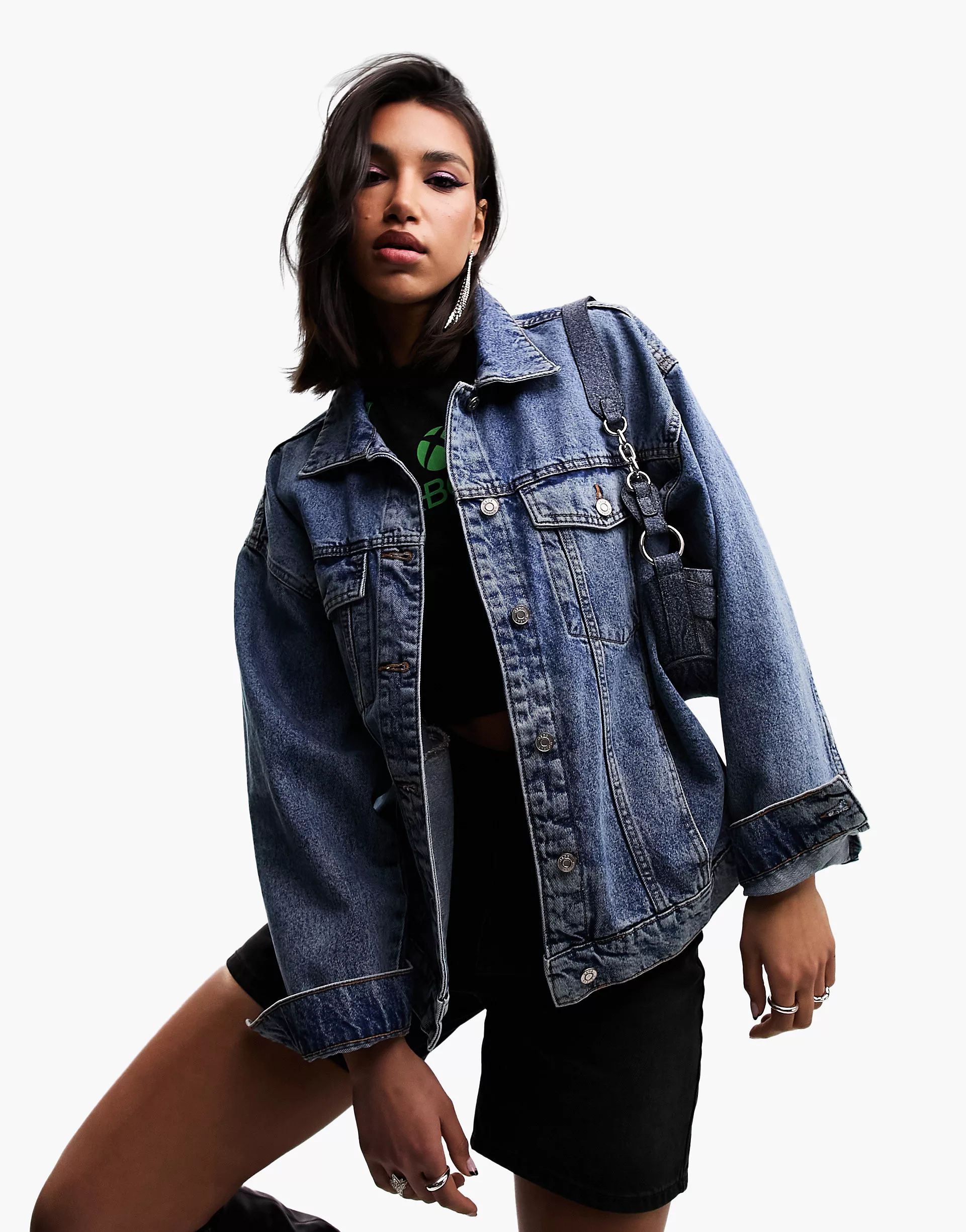 ASOS DESIGN oversize 90s denim jacket in midwash | ASOS (Global)