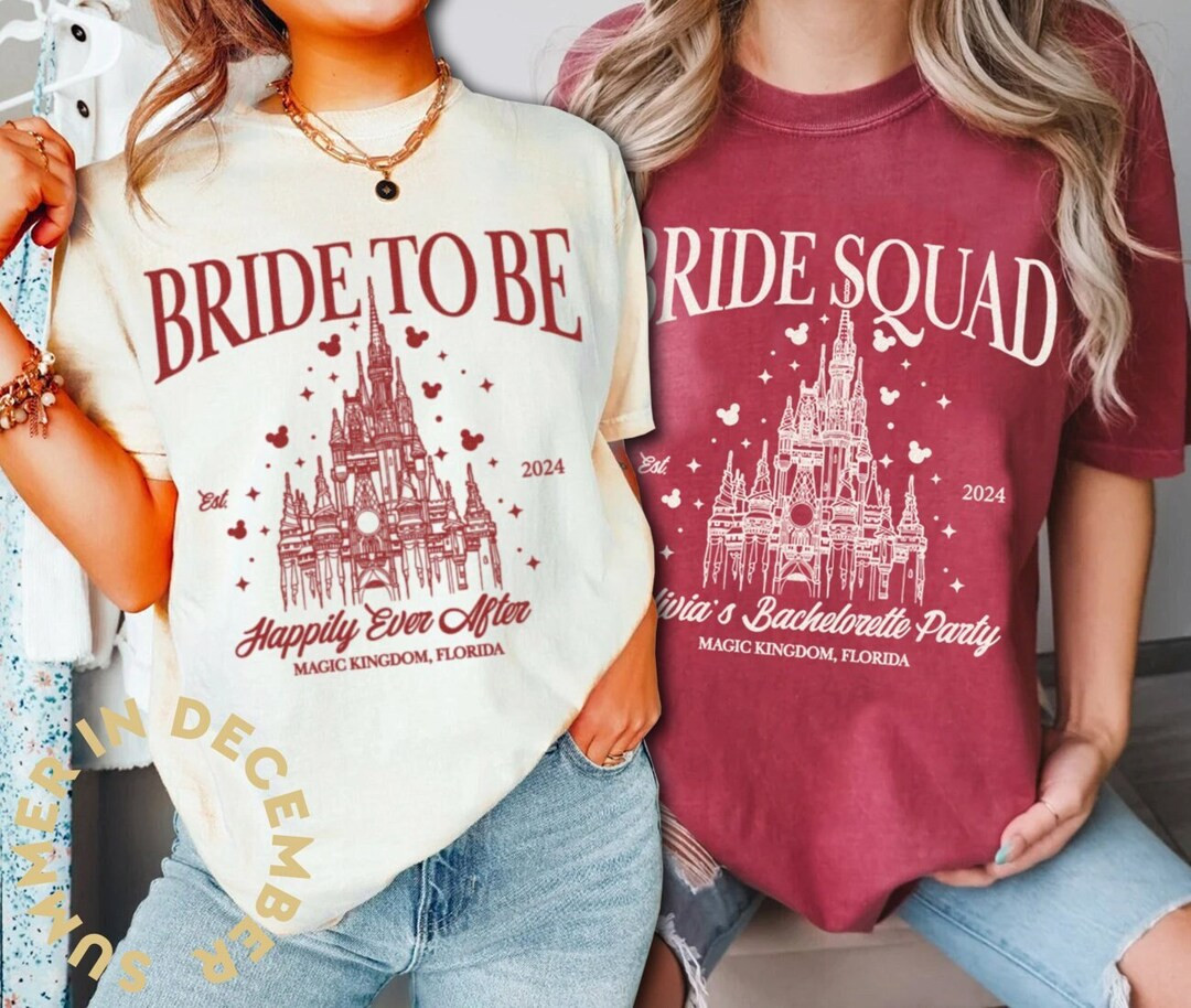 Disney Bachelorette Party Shirts, Custom Bachelorette, Bride to Be Shirt, Bride Squad, Comfort Co... | Etsy (US)