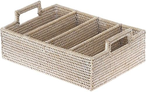KOUBOO Lo Jolla Rattan Flatware Tray, White Wash | Amazon (US)