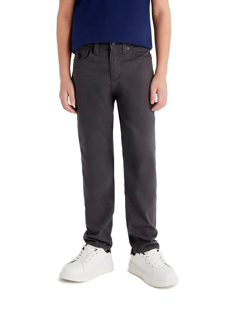 U.S. Polo Assn. Boys Stretch Twill 5-Pocket Straight Fit Pant, Sizes 4-18 | Walmart (US)