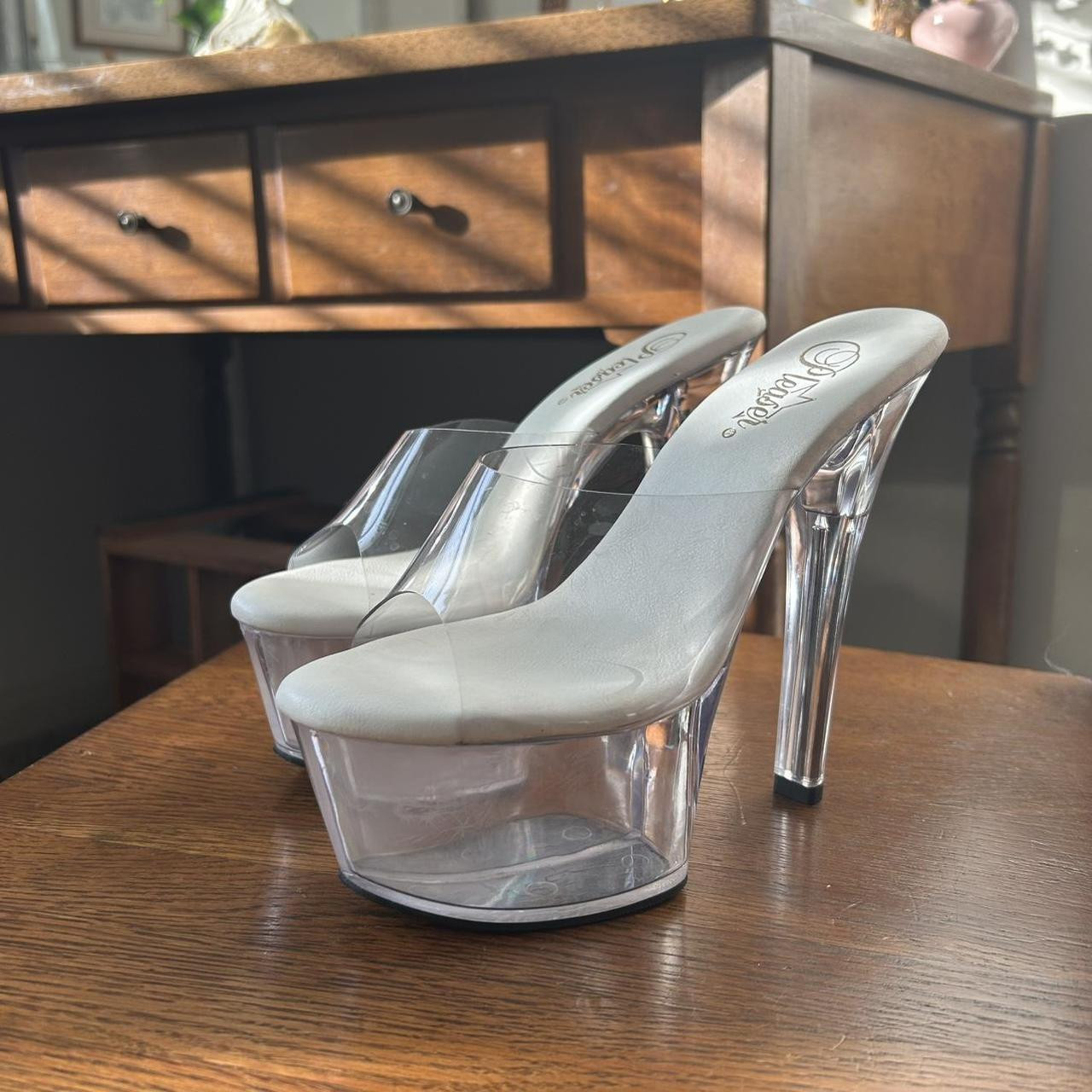 Pleaser Women's Pumps - Silver/Grey - US 7 | Depop US