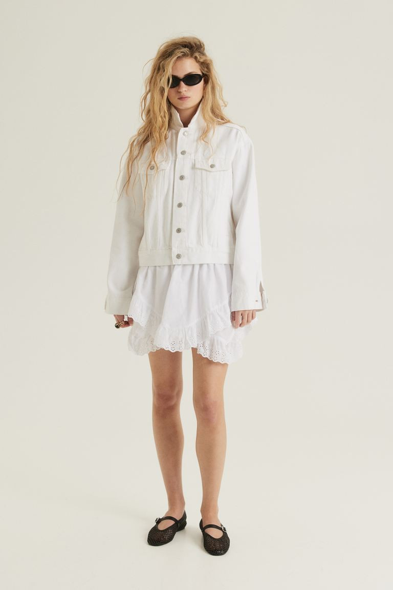 Tiered Skirt with Eyelet Embroidery | H&M (US + CA)