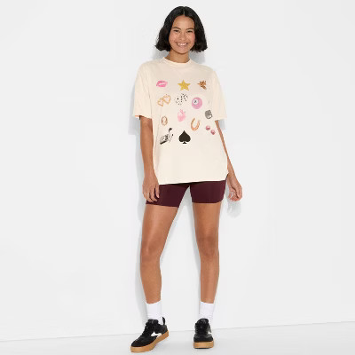 Women's Loose Fit Short Sleeve Crewneck Oversized Graphic T-Shirt - Wild Fable™ | Target