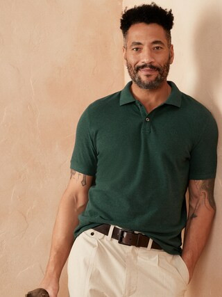 Slim Monogram Pique Polo | Banana Republic Factory