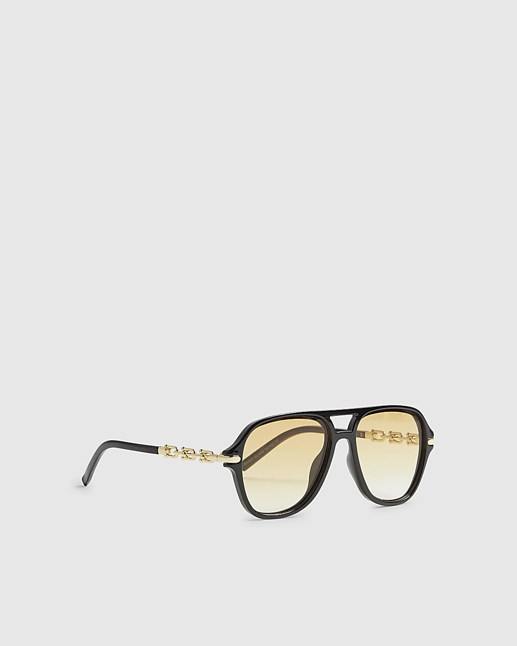 Black Chain Temple Navigator Sunglasses | River Island UK & IE
