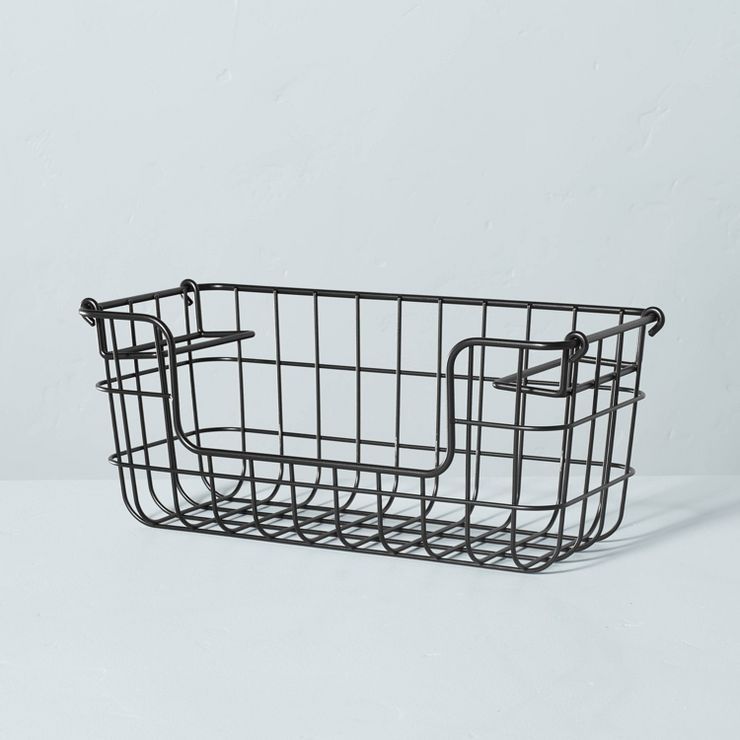 Stacking Wire Storage Basket Matte Black - Hearth & Hand™ with Magnolia | Target