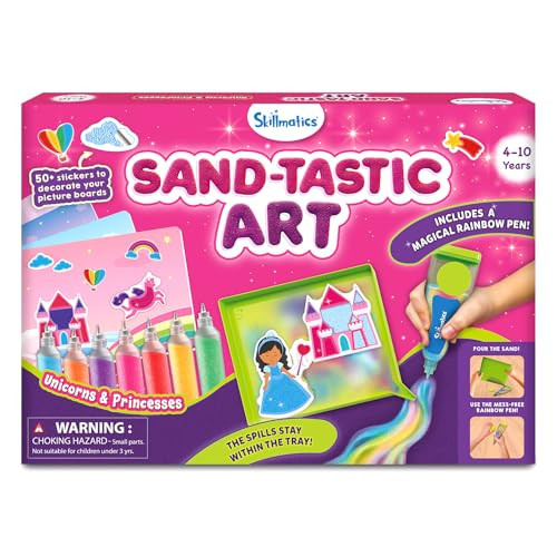 Skillmatics Sand Art Activity - Mess-Controlled DIY Unicorn & Princess Craft Kit with 50+ Colorful Stickers, Creative Arts & Crafts for Kids, Fun Hands-On Activity, Gifts for Ages 4, 5, 6, 7, 8, 9, 10 | Amazon (US)