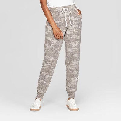 Women's Camo Print Mid-Rise Ankle Length Jogger Pants - Knox Rose™ Gray | Target