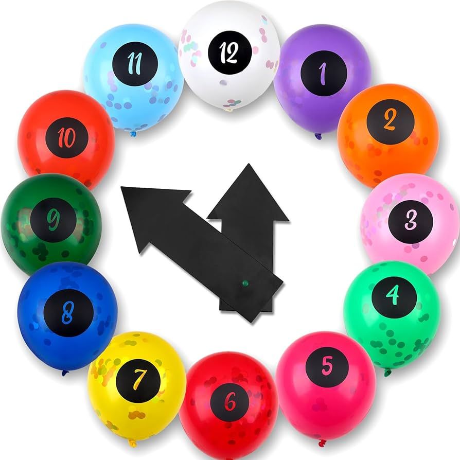 Gemscream 14 Pcs New Year Eve Party Decor Kit Wall Clock Countdown Balloons Set with Confetti Ins... | Amazon (US)