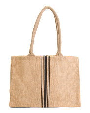 Home Market Tote Bag With Triple Stripe Accent | TJ Maxx