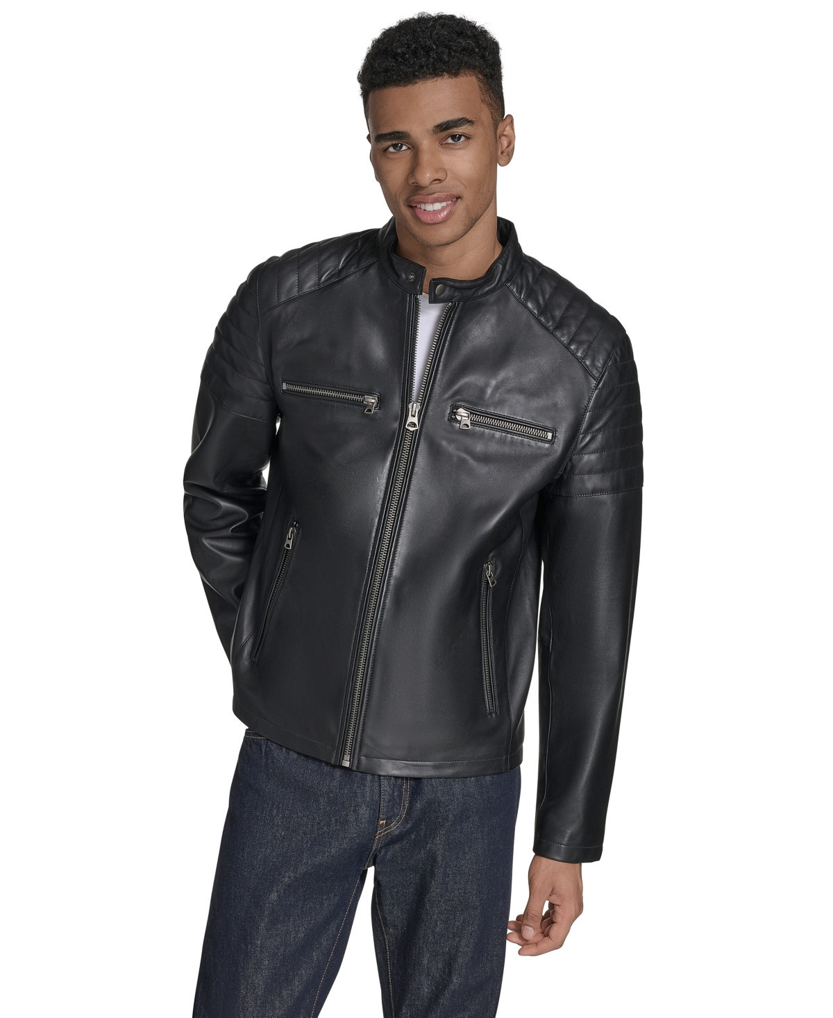 Levi's Men's Leather Racer Jacket - Black | Macy's