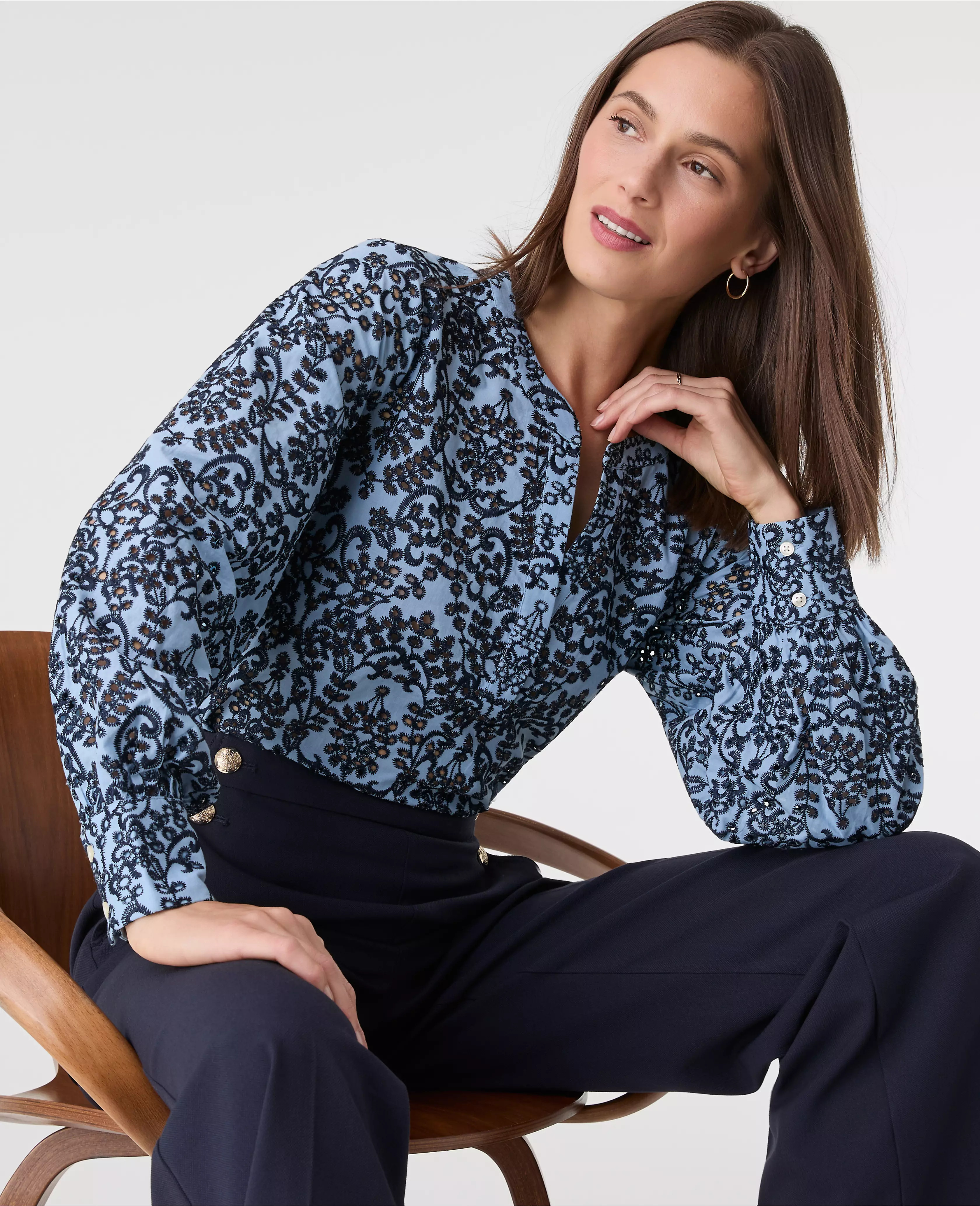 Embroidered Floral Blouse | Ann Taylor