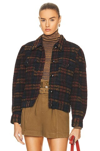 Isabel Marant Etoile Leiko Jacket in Multicolor Black | FWRD | FWRD 