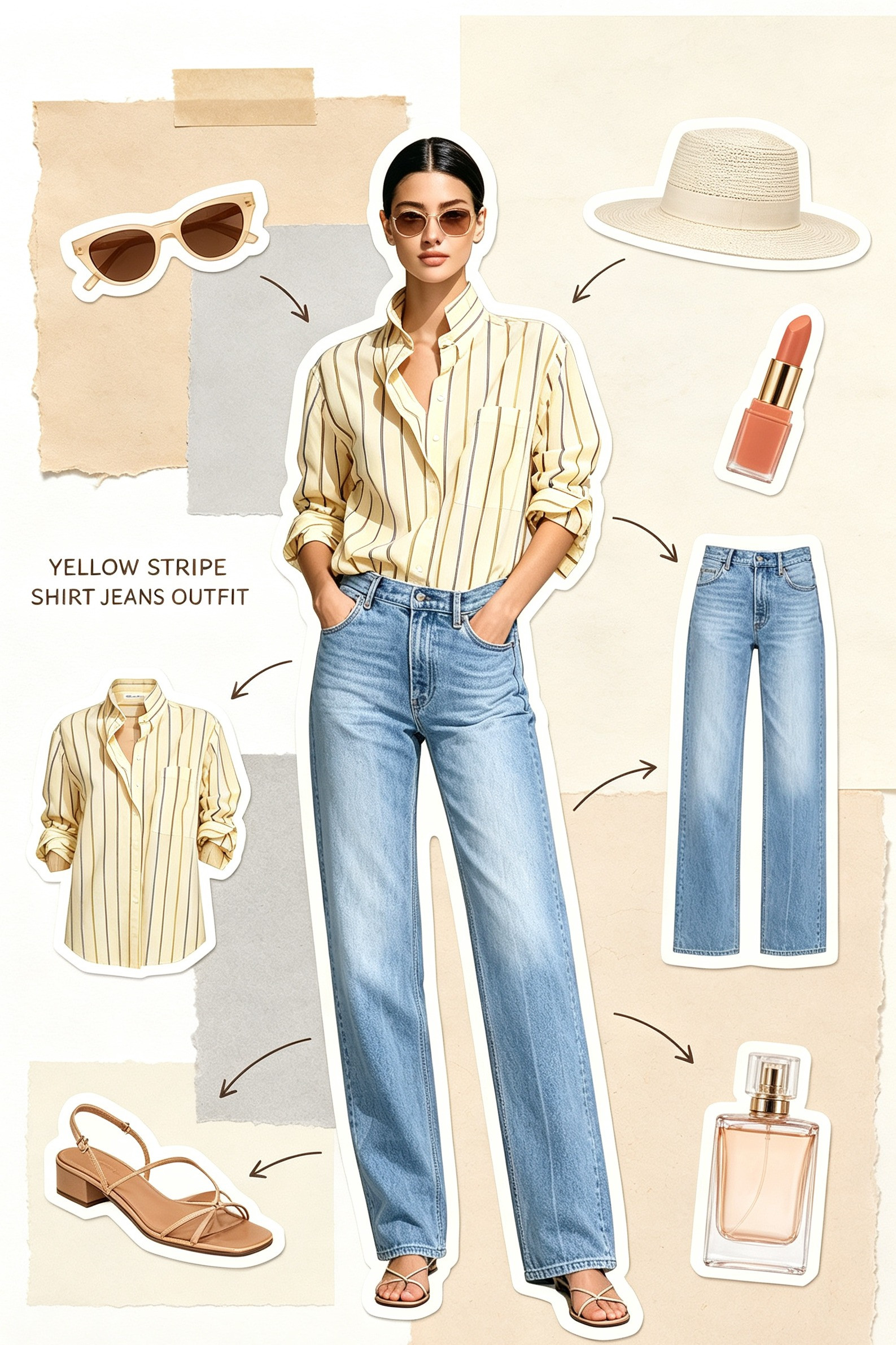 Soft Yellow Striped Shirt & Light Wash Wide Leg Jeans Casual Everyday Outfit
#StripedShirtOutfit
#WideLegJeansStyle
#NeutralSummerFashion 

 #LTKootd #LTKOver40 #LTKWorkwear