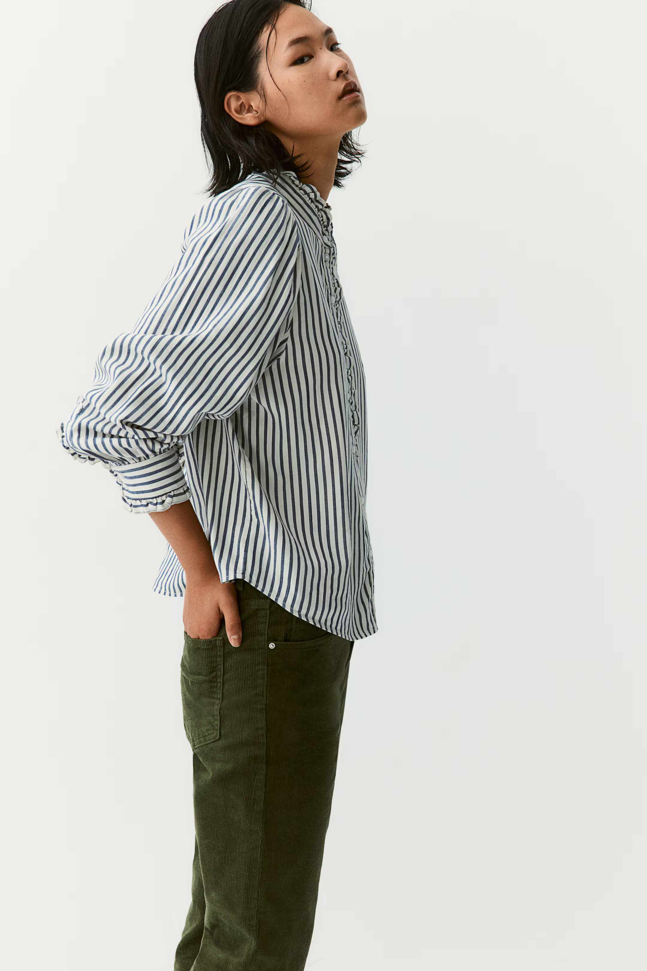 Twill blouse met volants | H&M (DE, AT, CH, NL, FI)