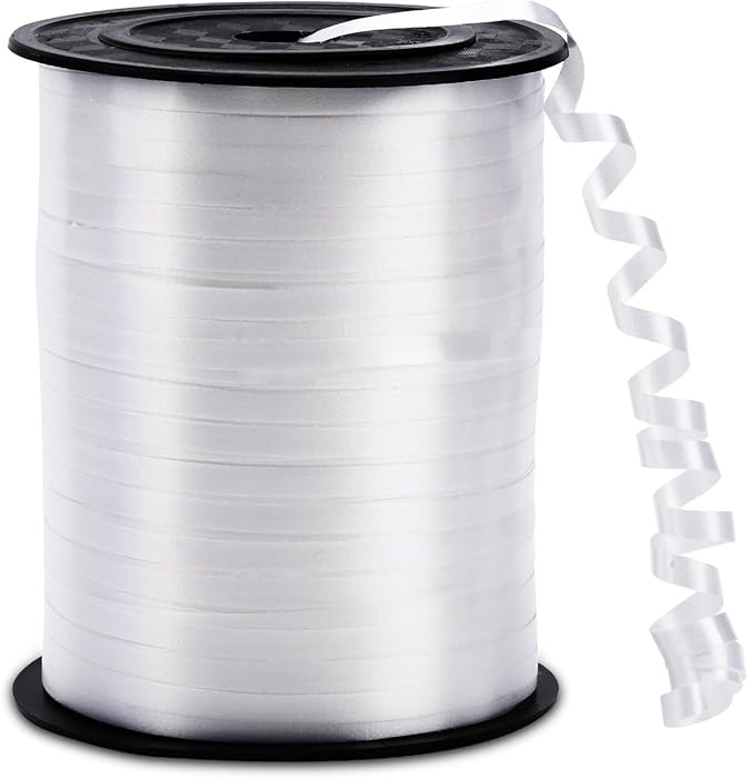 500 Yards White Curling Ribbon for Gift Wrapping, Balloon String Ribbon for Craft Flower Bouquet ... | Amazon (US)